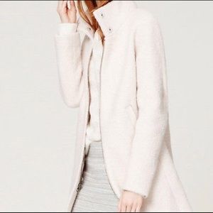 Cream Funnel Neck Coat